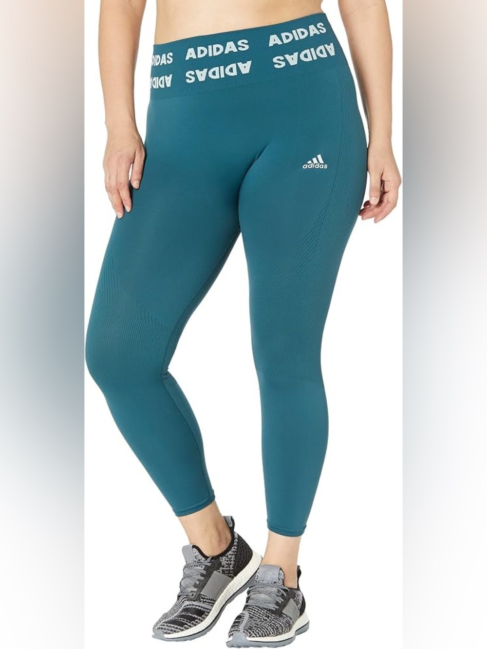 NWT Adidas Aeroknit 7/8 High Rise Seamless Training Leggings Wild Teal L